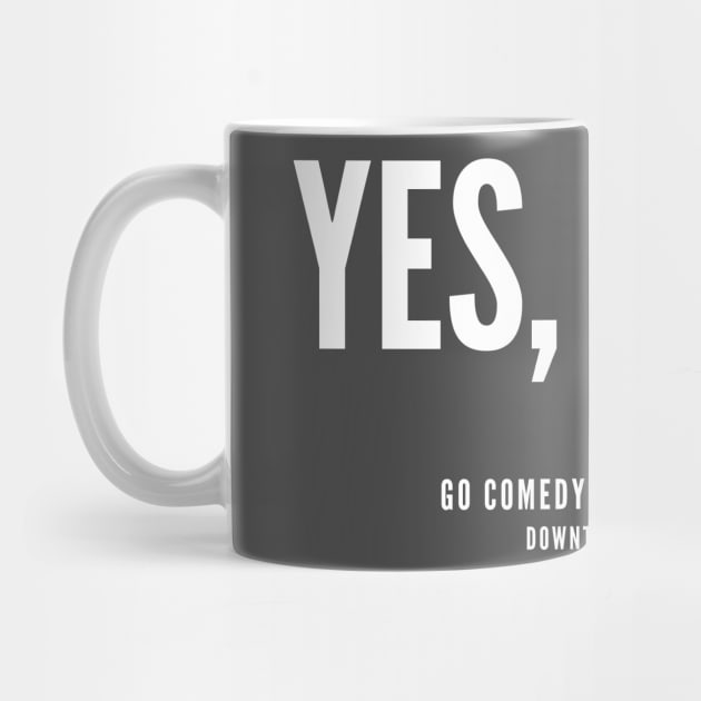 Yes, and... white logo by gocomedyimprov